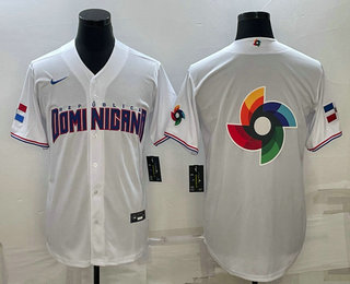 Men's Dominican Republic Baseball 2023 White World Baseball Big Logo With Patch Classic Stitched Jerseys,We sell and wholesale Men's Dominican Republic Baseball 2023 White World Baseball Big Logo With Patch Classic Stitched Jerseys on line form chian!
